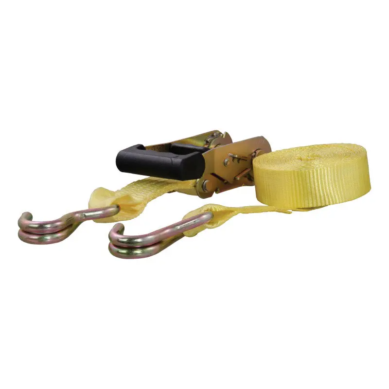 Curt 14Ft Yellow Cargo Strap W/J-Hooks (1667Lbs) 1