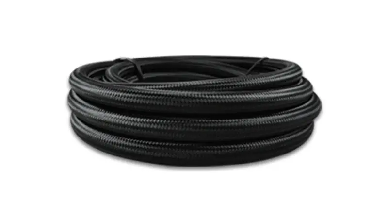 Vibrant -6 An Flexible Braided Hose: Black Nylon Outer With Ptfe Liner, 20-Foot Length 1