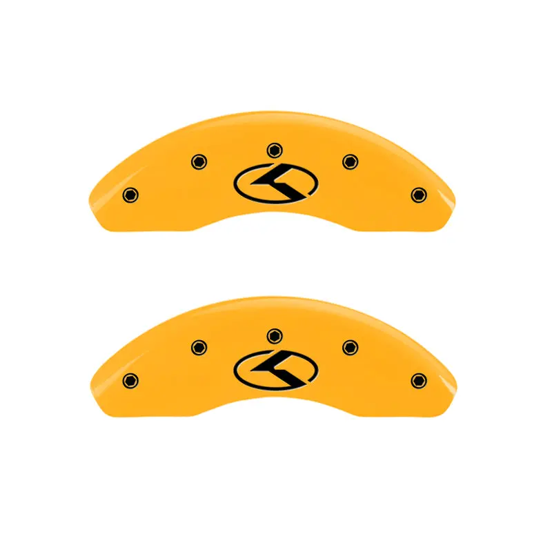 Mgp Engraved Caliper Covers – Front & Rear, Yellow Finish With Black Char, Fits 2017 Kia Niro 1