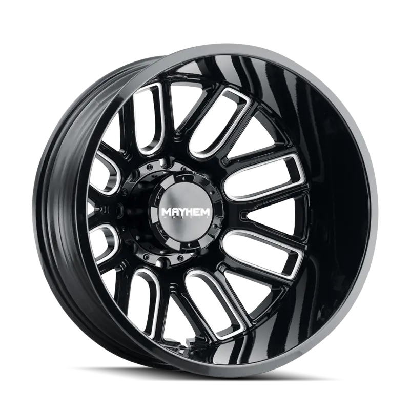 Mayhem 8107D Cogent Dually 20X8.25/8X165.1 Bp/-192Mm Offset/121.3Mm Hub Black W/ Milled Spokes Wheel 1