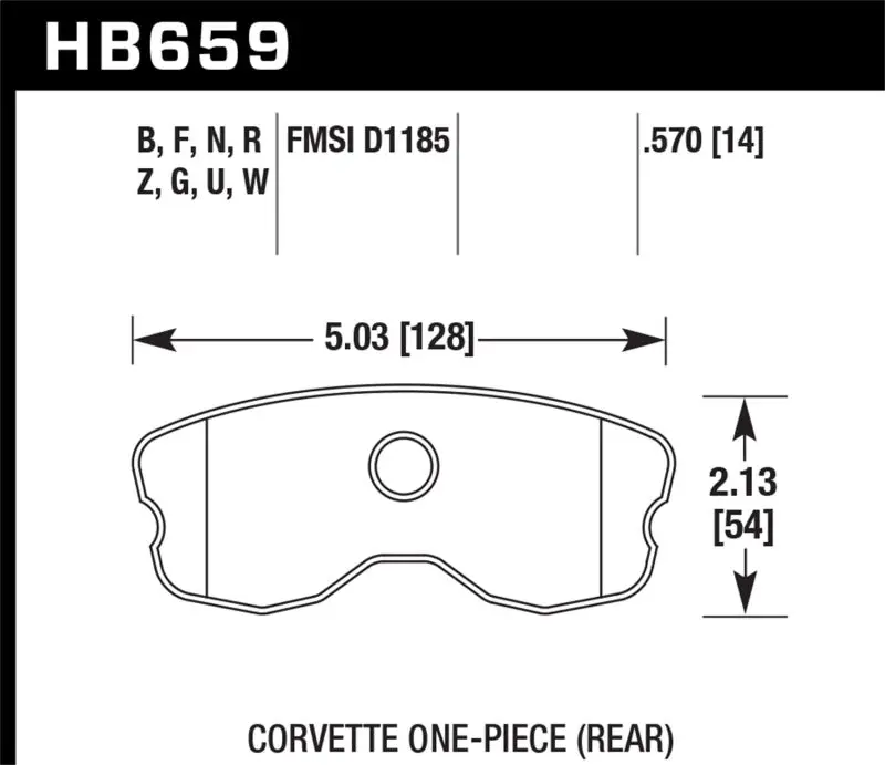 Hawk Rear Hp+ Street Brake Pads For 2006–2010 Chevrolet Corvette – Enhanced Pad Design 1