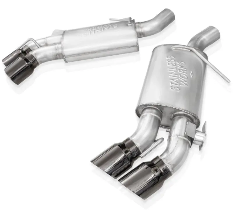 Stainless Works Axle-Back Exhaust System – 3-Inch Diameter, Valve-Controlled, Quad Black Tips, For 2016–2021 Camaro Ss 1